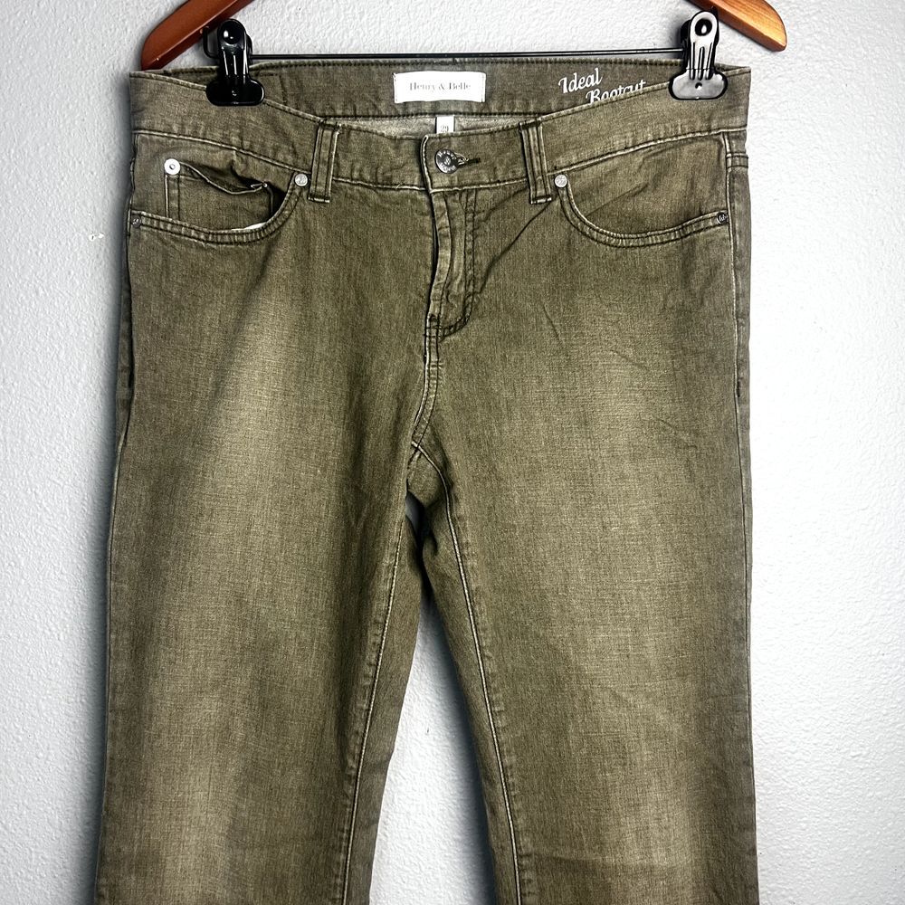 Henry & Belle Ideal Bootcut Jeans Womens Size 29 Mid Rise Olive Gree Denim Pants
